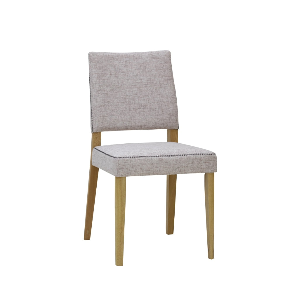 Set of 2 Oslo Scandinavian Fabric Dining Chair Wooden Frame - Light Dusk Fast shipping On sale