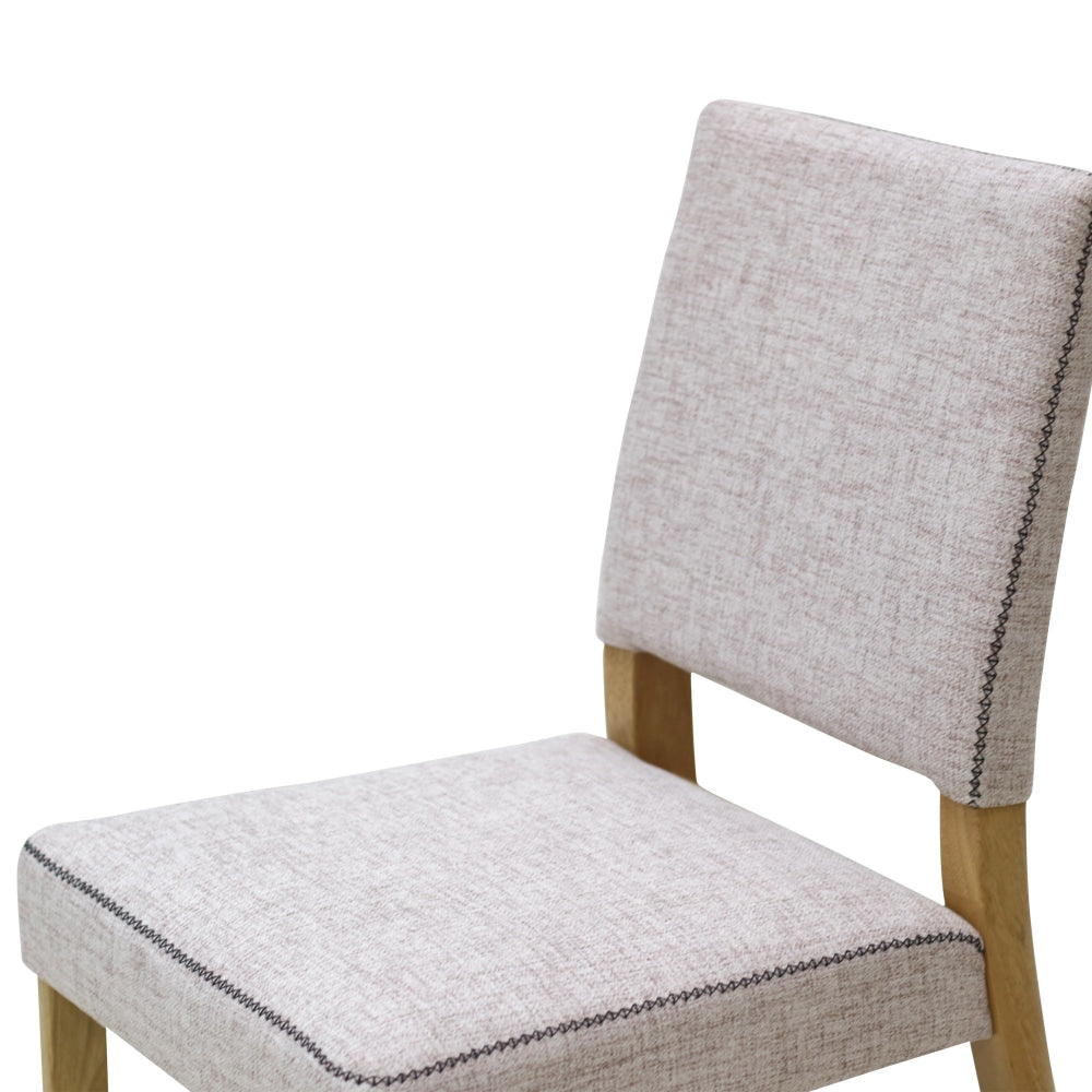 Set of 2 Oslo Scandinavian Fabric Dining Chair Wooden Frame - Light Dusk Fast shipping On sale