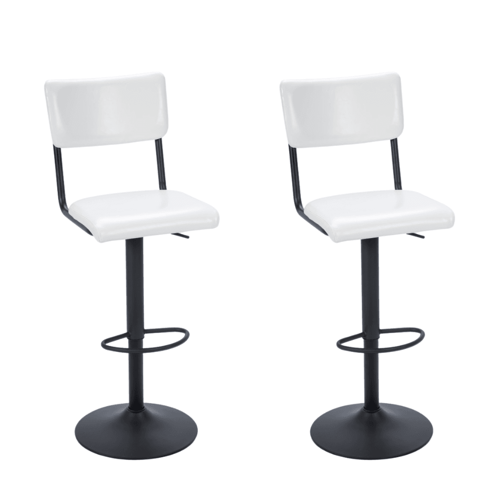 Set Of 2 Palmer Modern PU Leather Kitchen Counter Bar Stool - White Fast shipping On sale