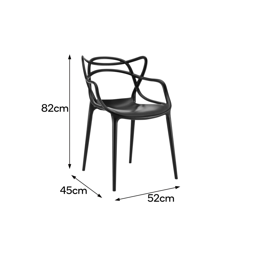 Set of 2 Philippe Starck Replica Masters Kitchen Dining Chair ArmChair - Black Fast shipping On sale
