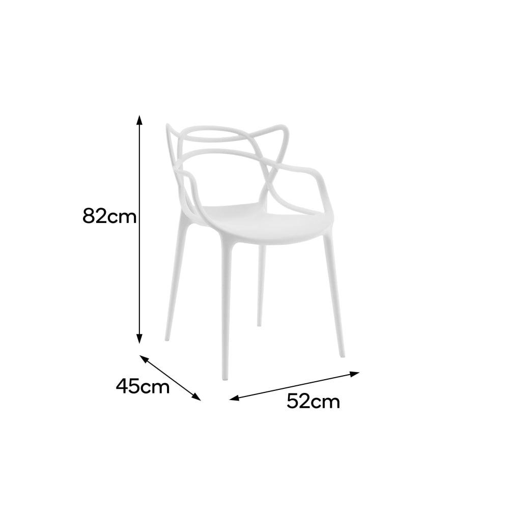 Set of 2 Philippe Starck Replica Masters Kitchen Dining Chair ArmChair - White Fast shipping On sale