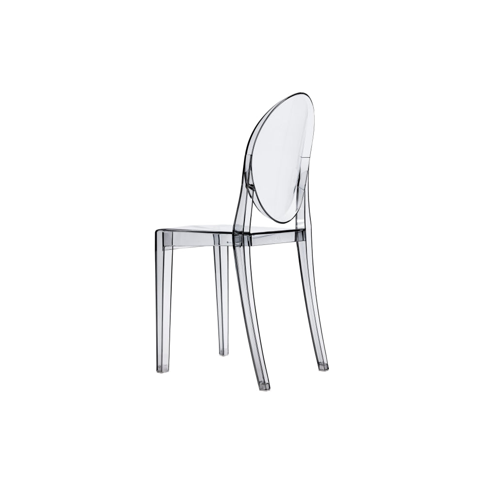 Set of 2 Philippe Starck Replica Victoria Ghost Kitchen Dining Side Chairs - Smoke Chair Fast shipping On sale