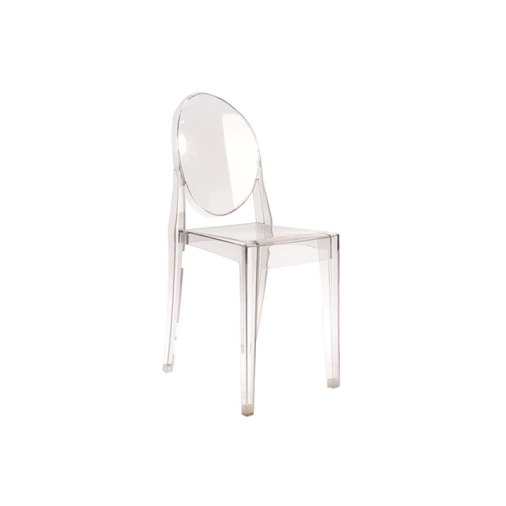 Set of 2 Philippe Starck Replica Victoria Ghost Kitchen Dining Side Chairs - Smoke Chair Fast shipping On sale