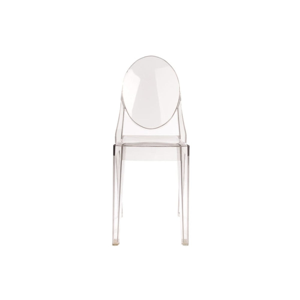 Set of 2 Philippe Starck Replica Victoria Ghost Kitchen Dining Side Chairs - Smoke Chair Fast shipping On sale