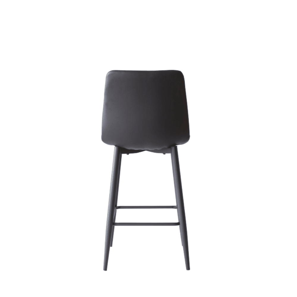 Set Of 2 Reese Modern Eco Leather Kitchen Counter Bar Stool 65cm - Black Fast shipping On sale