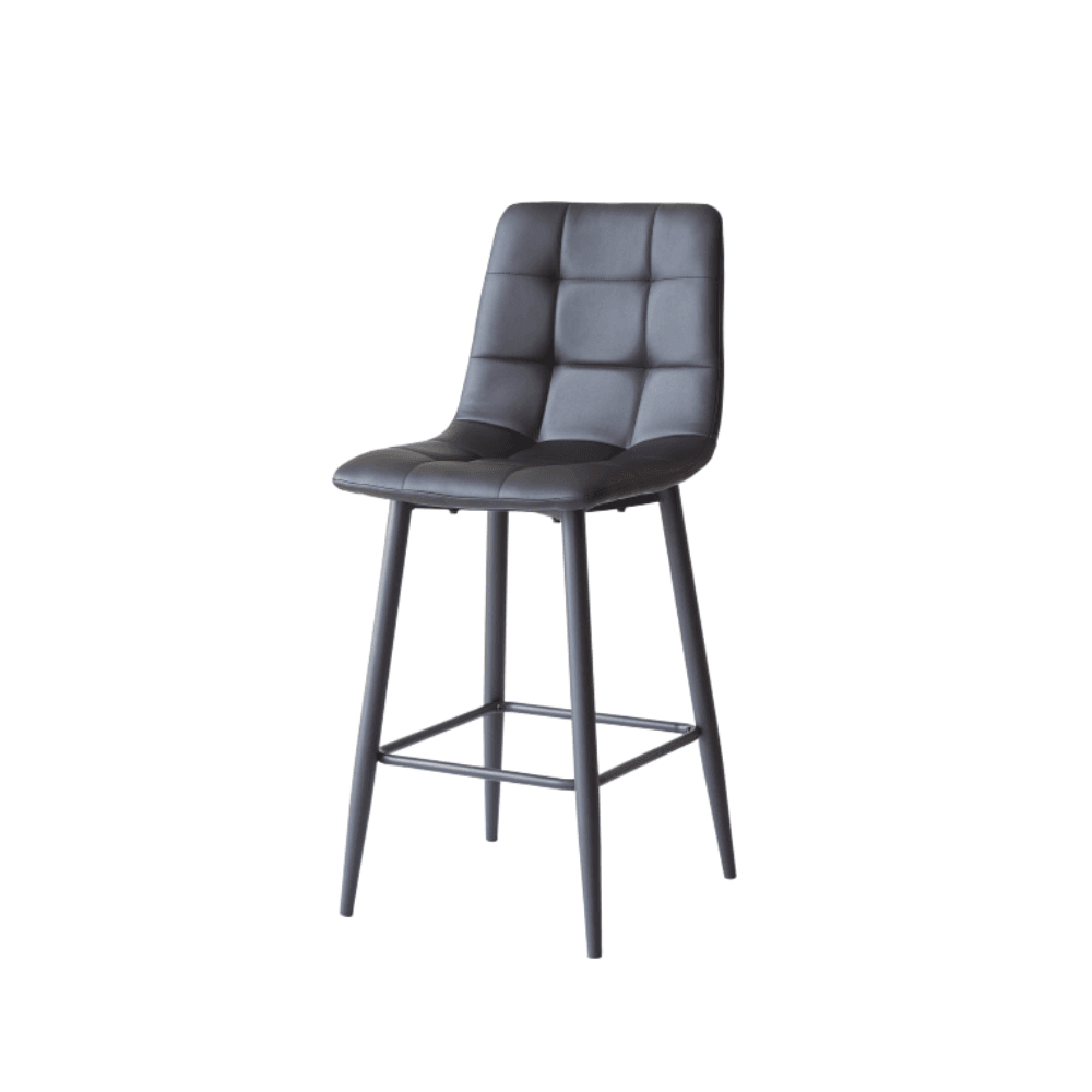 Set Of 2 Reese Modern Eco Leather Kitchen Counter Bar Stool 65cm - Black Fast shipping On sale