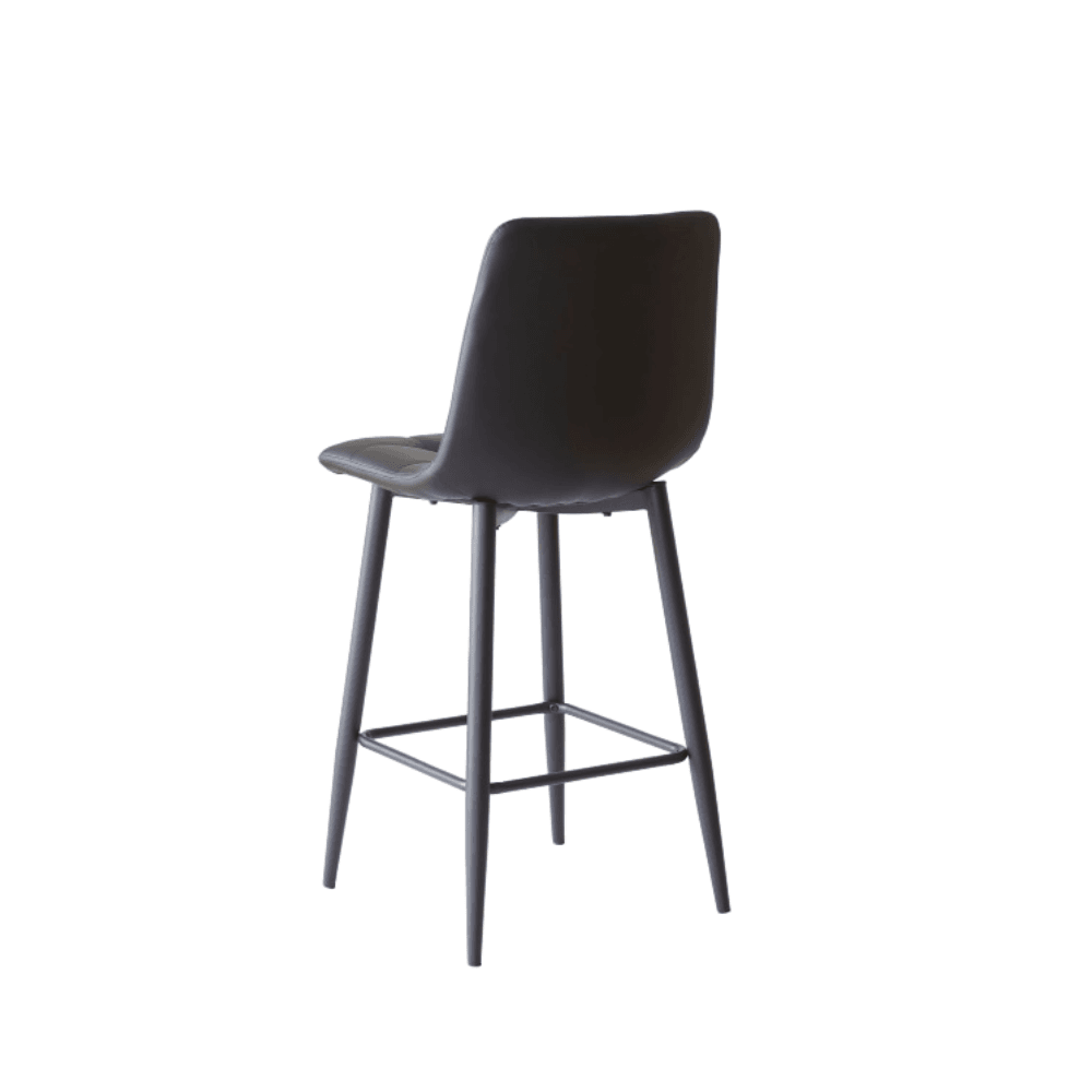 Set Of 2 Reese Modern Eco Leather Kitchen Counter Bar Stool 65cm - Black Fast shipping On sale