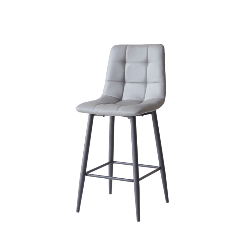 Set Of 2 Reese Modern Eco Leather Kitchen Counter Bar Stool 65cm - Grey Fast shipping On sale