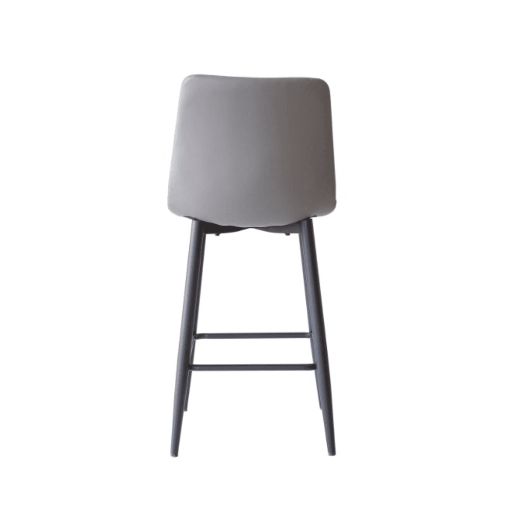 Set Of 2 Reese Modern Eco Leather Kitchen Counter Bar Stool 65cm - Grey Fast shipping On sale