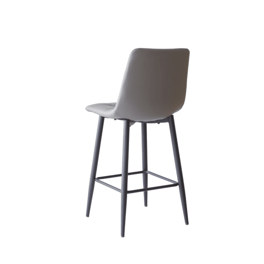 Set Of 2 Reese Modern Eco Leather Kitchen Counter Bar Stool 65cm - Grey Fast shipping On sale