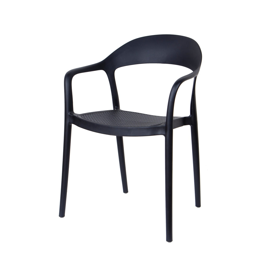 Set Of 2 Regas Modern Scandinavian Kitchen Dining Arm Chairs - Black Chair Fast shipping On sale