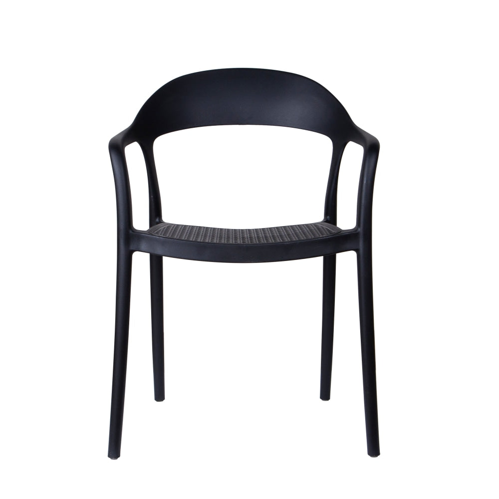 Set Of 2 Regas Modern Scandinavian Kitchen Dining Arm Chairs - Black Chair Fast shipping On sale