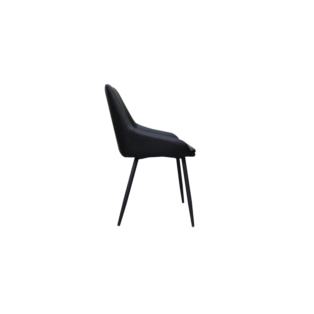 Set Of 2 Rica Modern Eco Leather Fabric Kitchen Dining Chair - Black Fast shipping On sale