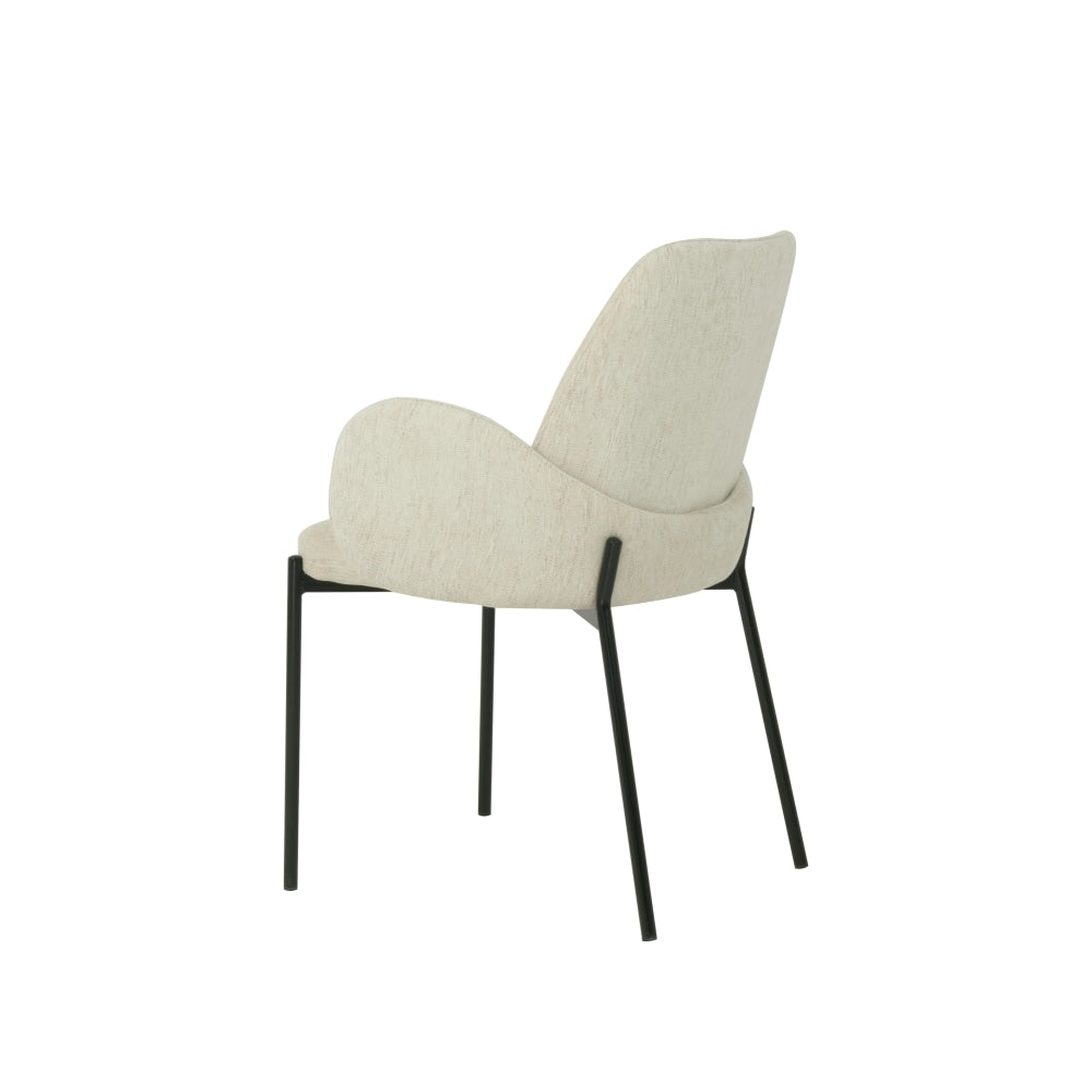 Set Of 2 Riley Knit Fabric Modern Kitchen Dining Chair - Oat Fast shipping On sale