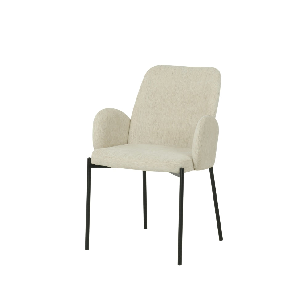 Set Of 2 Riley Knit Fabric Modern Kitchen Dining Chair - Oat Fast shipping On sale