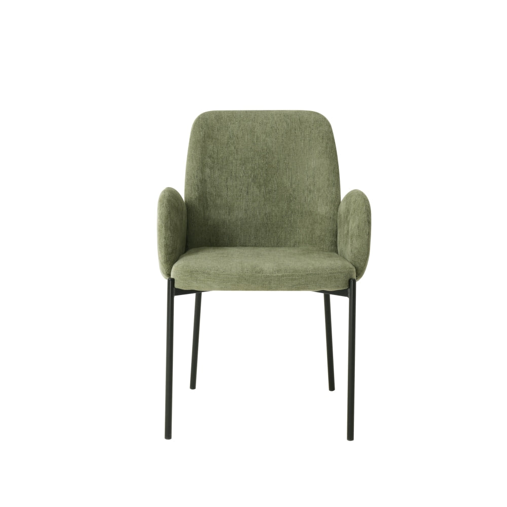 Set Of 2 Riley Knit Fabric Modern Kitchen Dining Chair - Sage Fast shipping On sale