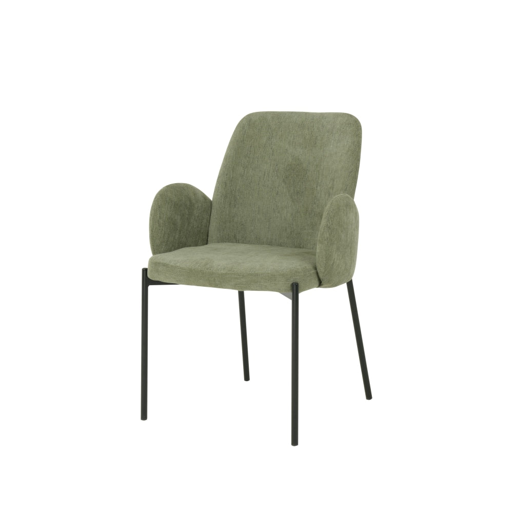 Set Of 2 Riley Knit Fabric Modern Kitchen Dining Chair - Sage Fast shipping On sale