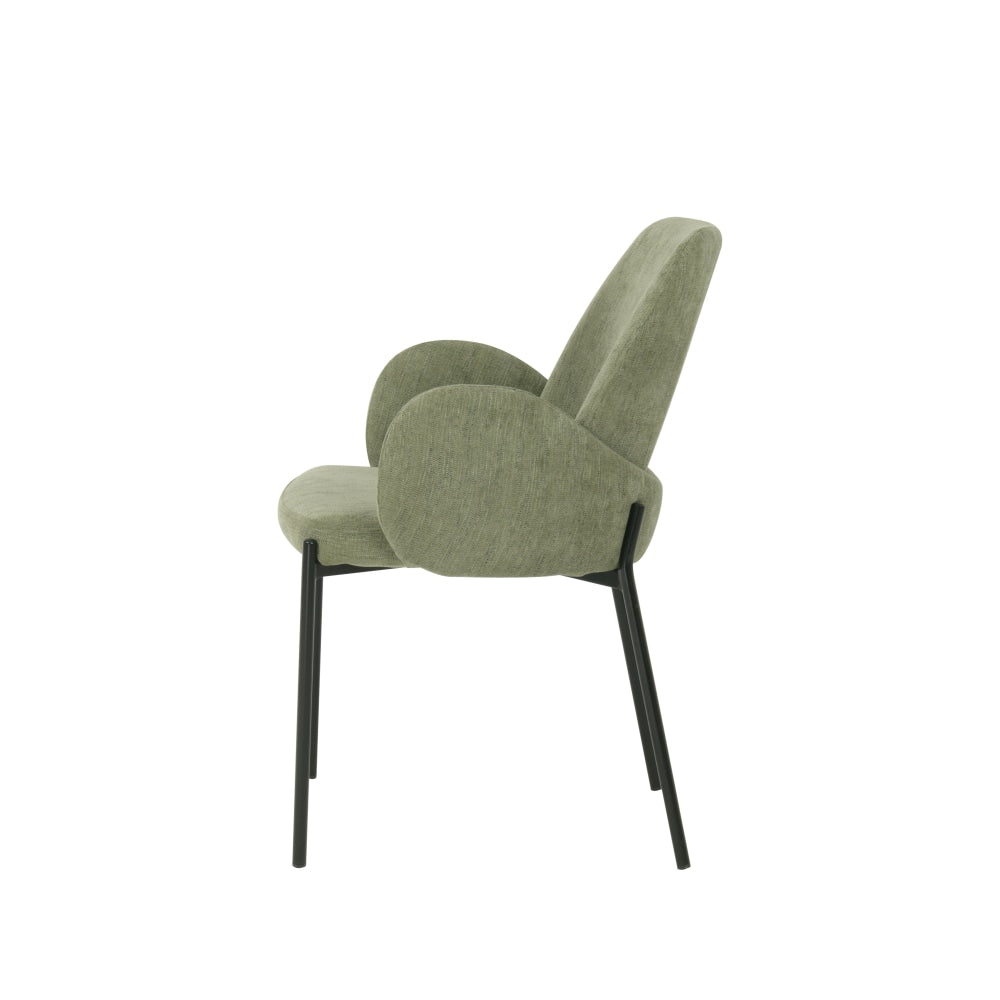 Set Of 2 Riley Knit Fabric Modern Kitchen Dining Chair - Sage Fast shipping On sale