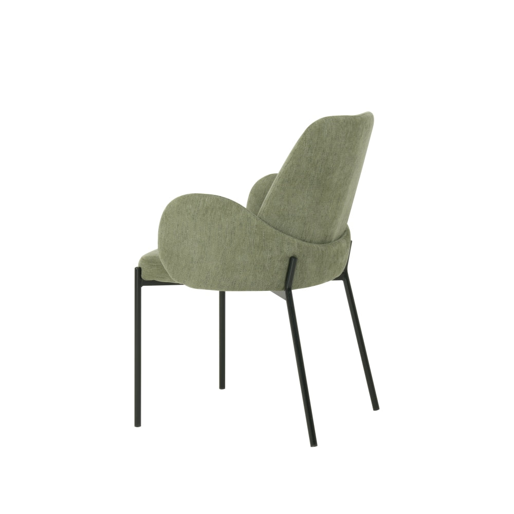 Set Of 2 Riley Knit Fabric Modern Kitchen Dining Chair - Sage Fast shipping On sale