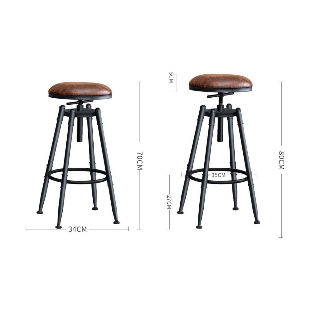 Set of 2 Rustic Industrial Bar Kitchen Stool Barstool Swivel Natural Fast shipping On sale