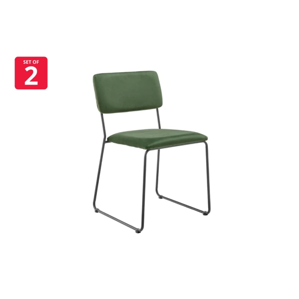 Set of 2 Santa Ana Kitchen Dining Chairs - Green Chair Fast shipping On sale