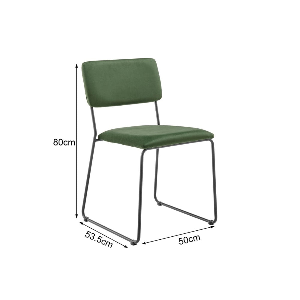 Set of 2 Santa Ana Kitchen Dining Chairs - Green Chair Fast shipping On sale