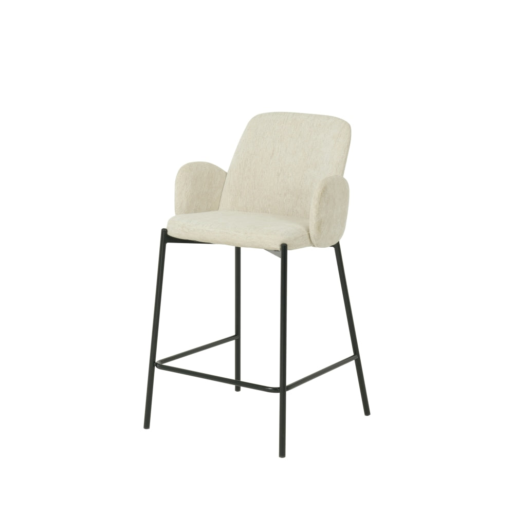 Set Of 2 Shae Knit Fabric Modern Kitchen Counter Bar Stool - Oat Fast shipping On sale