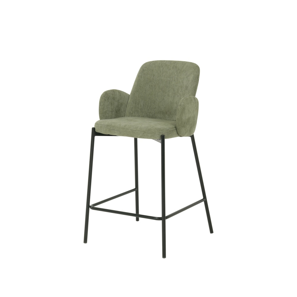 Set Of 2 Shae Knit Fabric Modern Kitchen Counter Bar Stool - Sage Fast shipping On sale