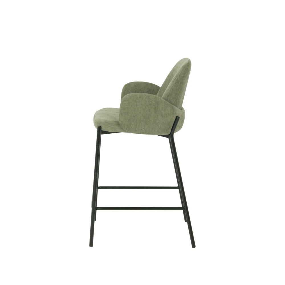 Set Of 2 Shae Knit Fabric Modern Kitchen Counter Bar Stool - Sage Fast shipping On sale