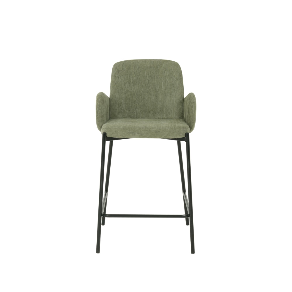 Set Of 2 Shae Knit Fabric Modern Kitchen Counter Bar Stool - Sage Fast shipping On sale