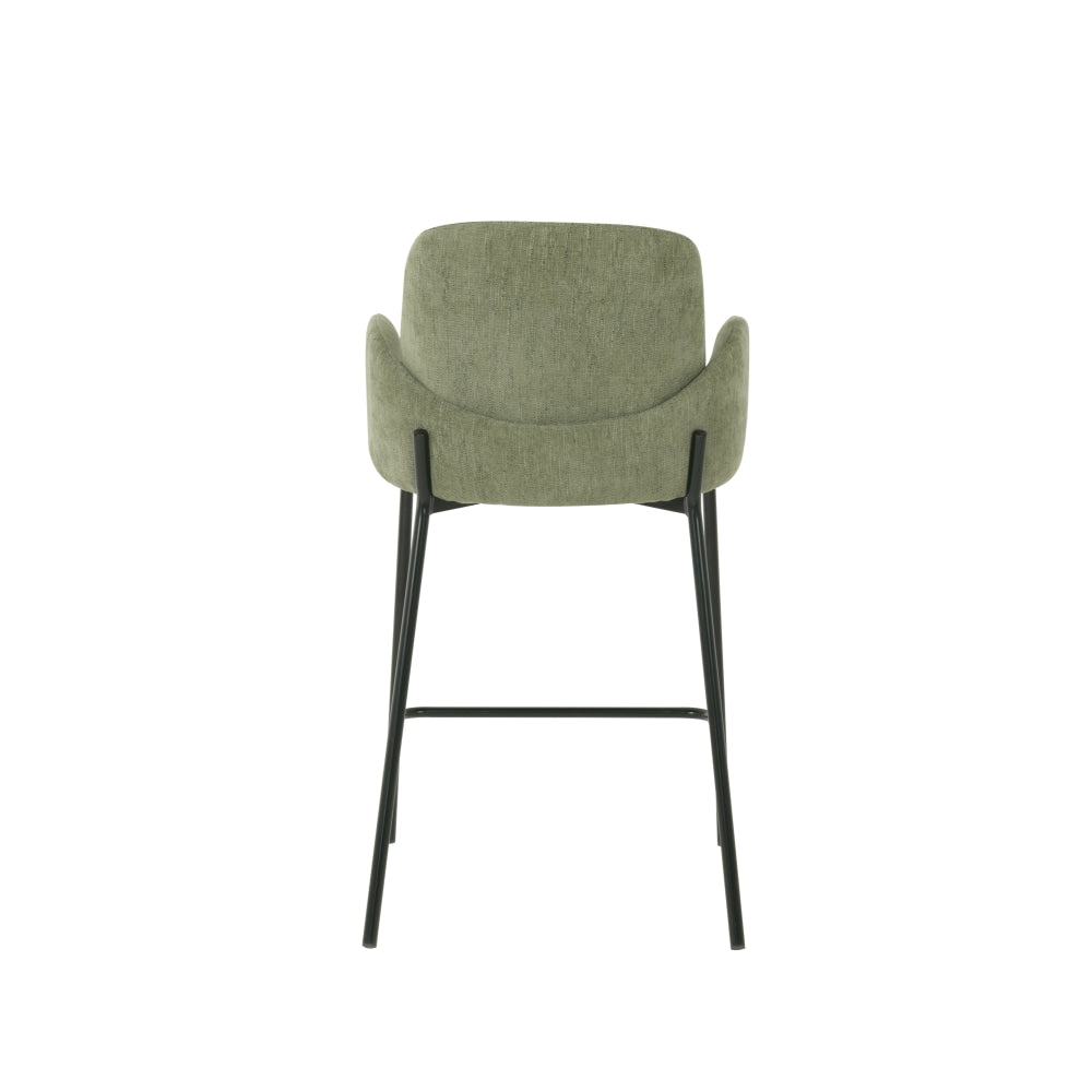 Set Of 2 Shae Knit Fabric Modern Kitchen Counter Bar Stool - Sage Fast shipping On sale