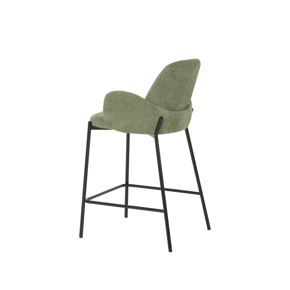 Set Of 2 Shae Knit Fabric Modern Kitchen Counter Bar Stool - Sage Fast shipping On sale