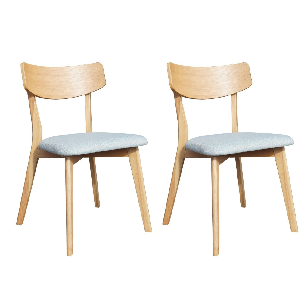Set Of 2 Fabric Dining Chair Wooden Frame - Mint & Oak Fast shipping On sale