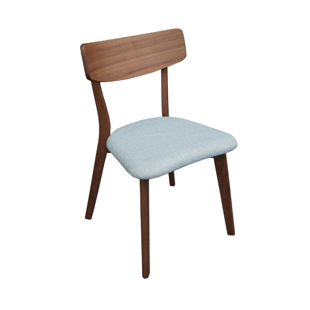Set Of 2 Fabric Dining Chair Wooden Frame - Mint & Walnut Fast shipping On sale