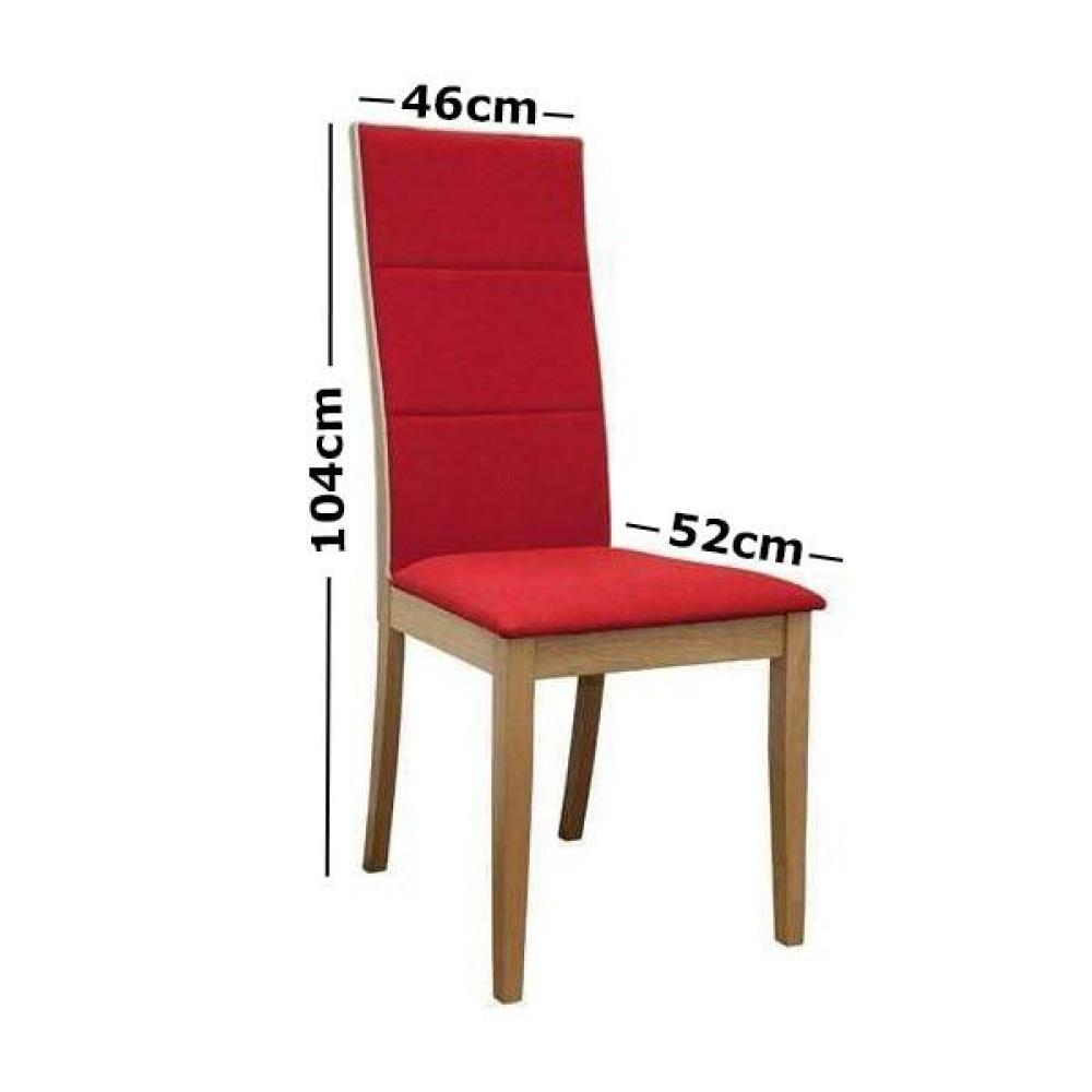 Set of 2 - Society Scandinavian Fabric Dining Chair - Oak Wooden Frame - Red Fast shipping On sale