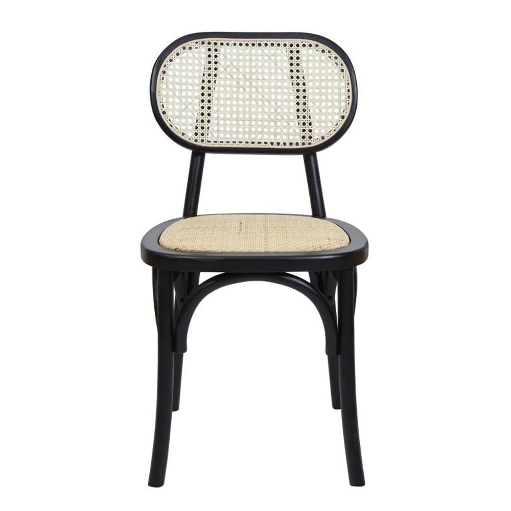 Set Of 2 Sofia Rattan Dining Chair - Black Fast shipping On sale