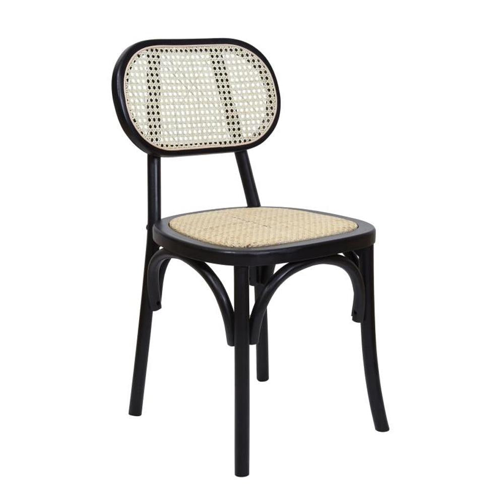 Set Of 2 Sofia Rattan Kitchen Dining Side Chair - Black Fast shipping On sale