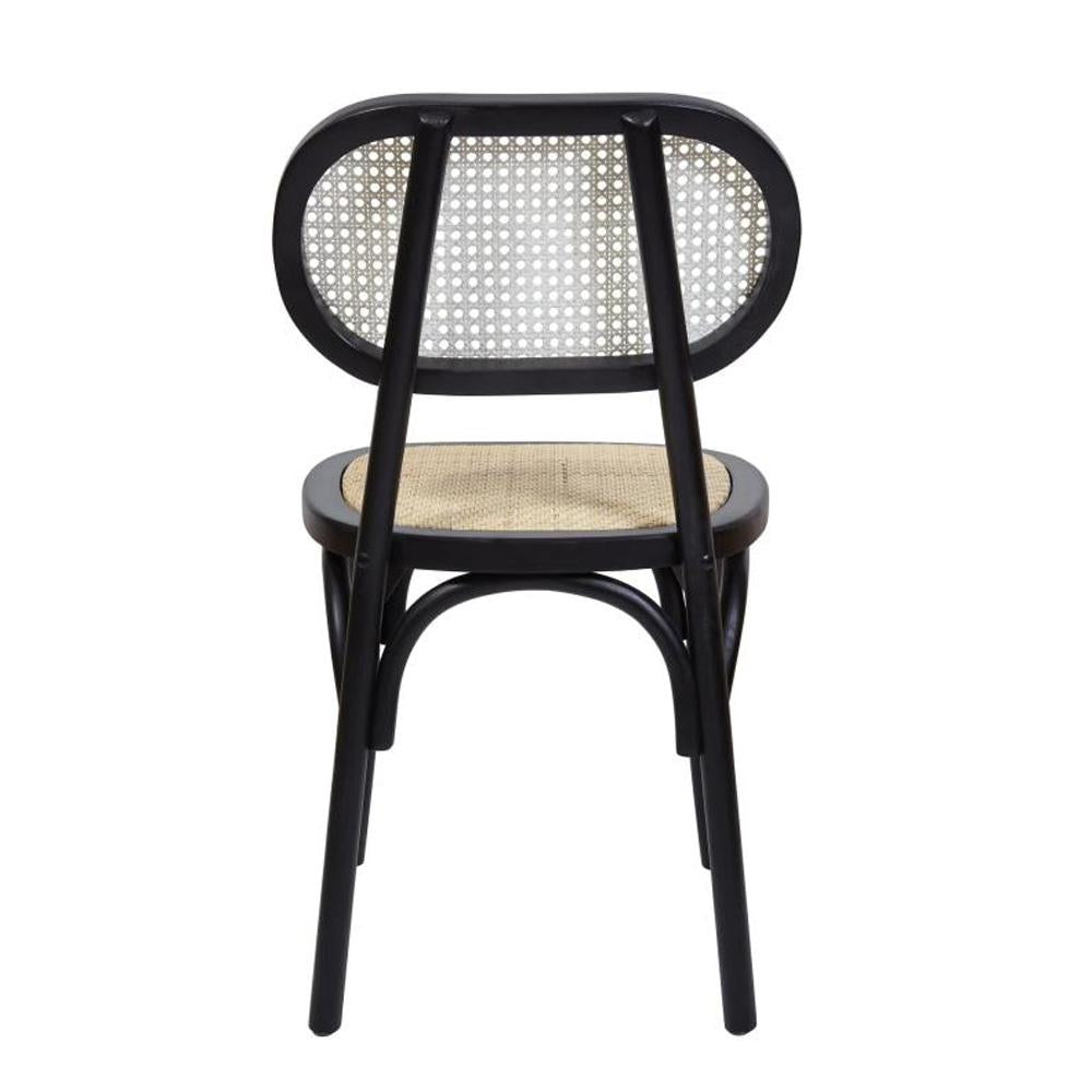Set Of 2 Sofia Rattan Kitchen Dining Side Chair - Black Fast shipping On sale