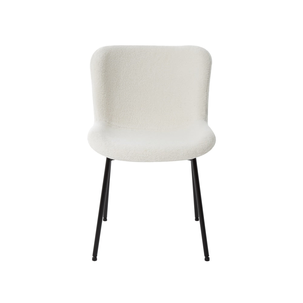 Set Of 2 Stevie Fabric Modern Kitchen Dining Chair - White Fast shipping On sale