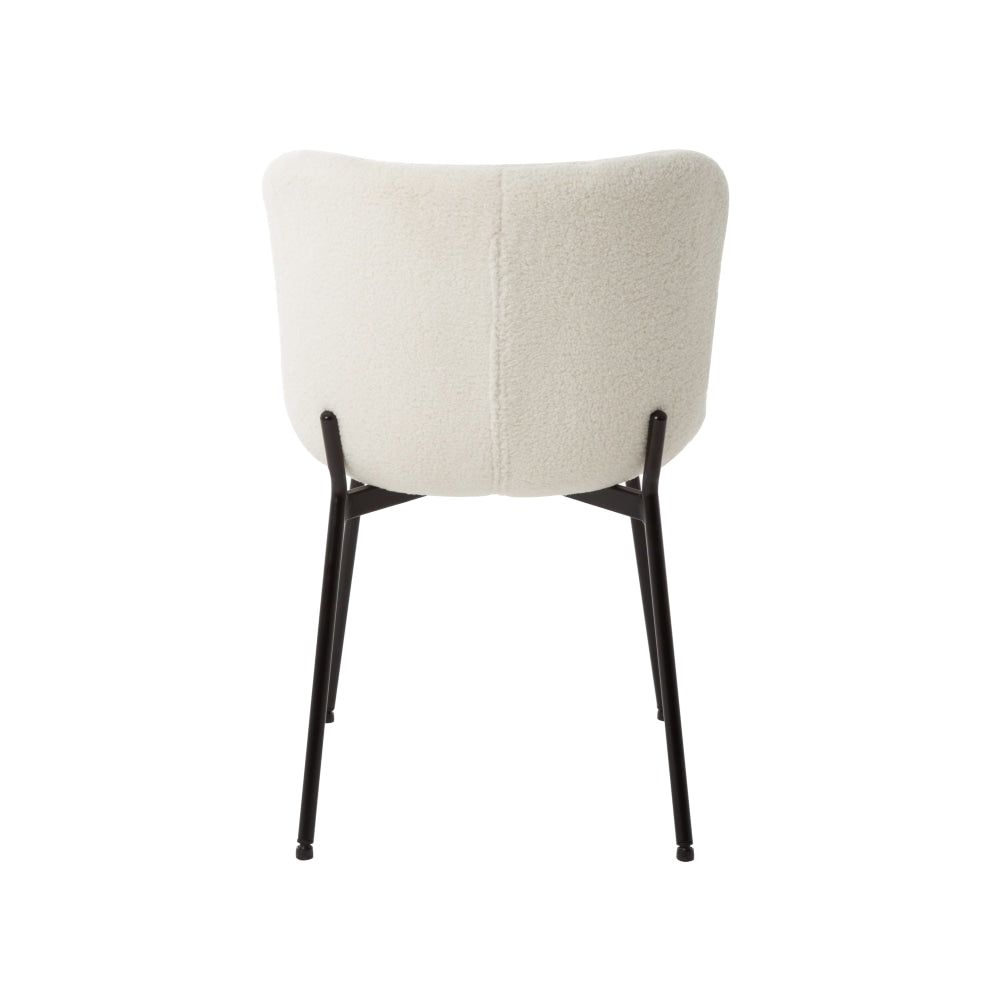 Set Of 2 Stevie Fabric Modern Kitchen Dining Chair - White Fast shipping On sale