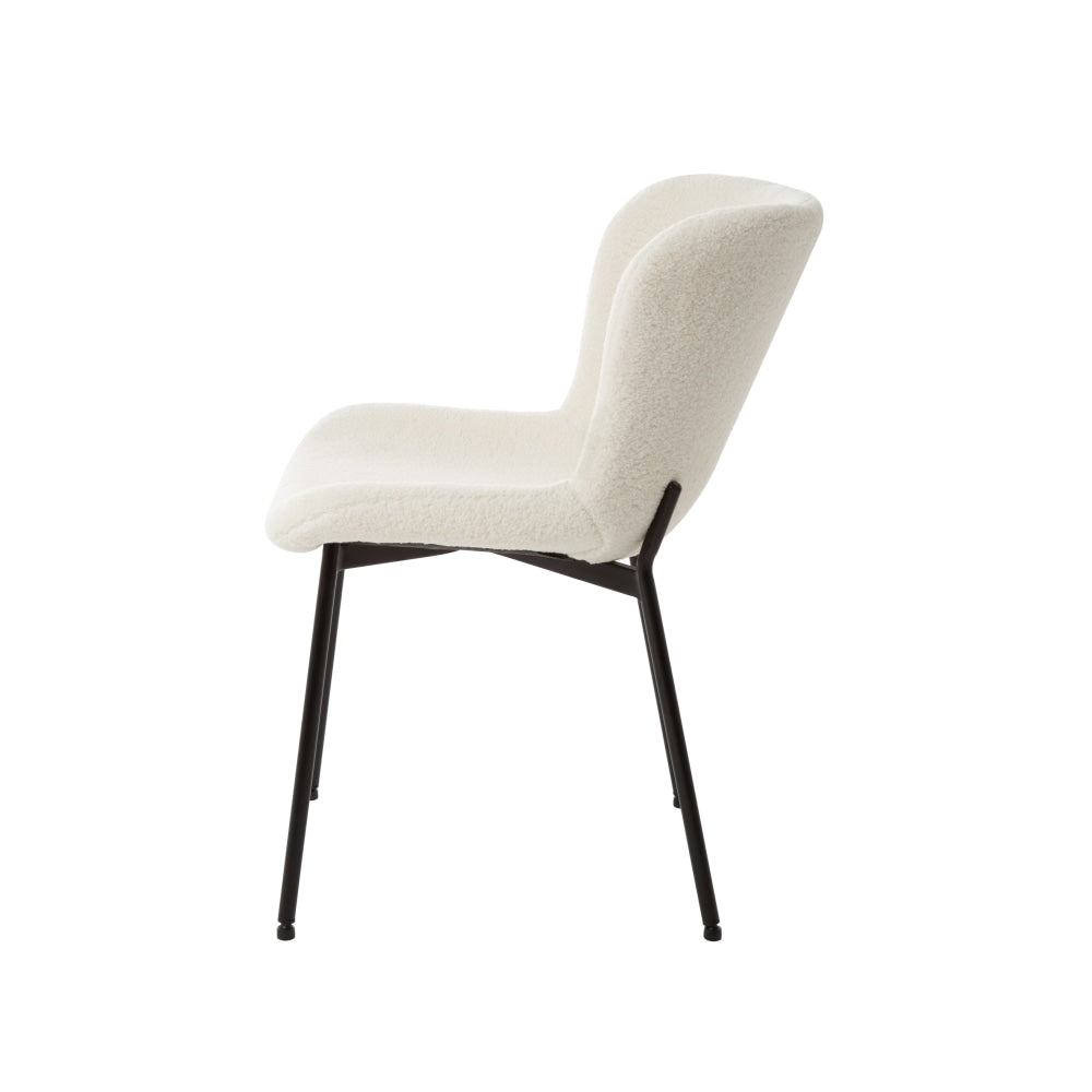 Set Of 2 Stevie Fabric Modern Kitchen Dining Chair - White Fast shipping On sale