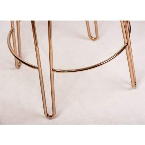 Set of 2 - Storo Bar Stool 65cm Rose Gold Frame Natural Timber Seat Fast shipping On sale
