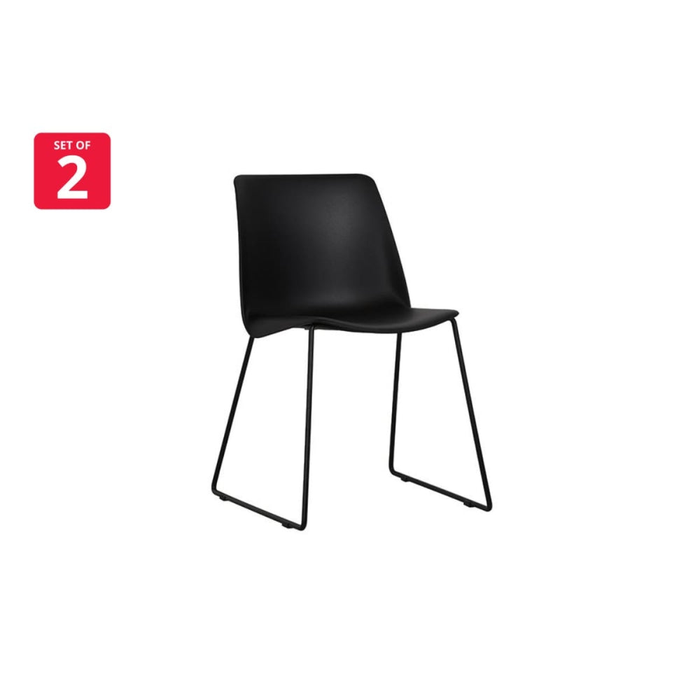 Set of 2 Timothy Kitchen Dining Chairs - Black Chair Fast shipping On sale