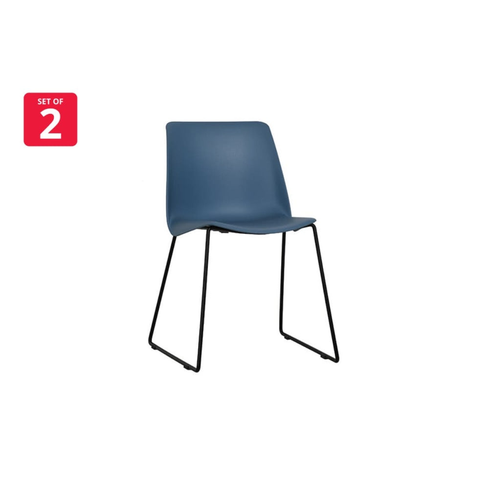 Set of 2 Timothy Kitchen Dining Chairs - Blue Chair Fast shipping On sale