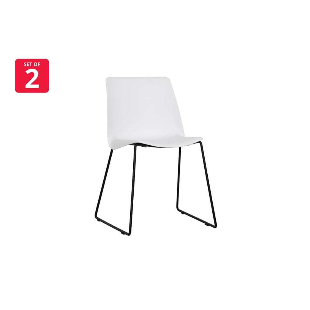 Set of 2 Timothy Kitchen Dining Chairs - White Chair Fast shipping On sale