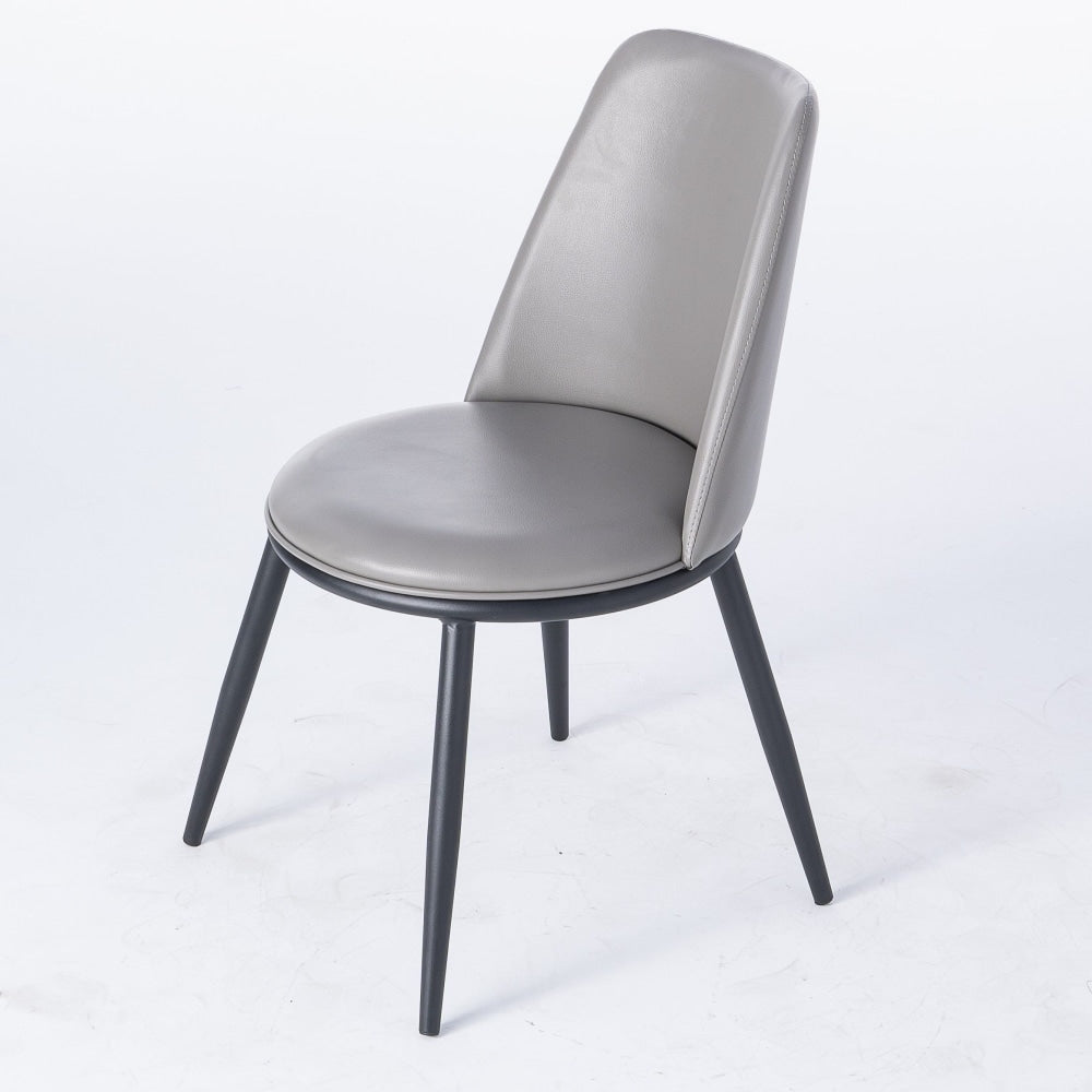 Set Of 2 Tobias Modern PU Leather Dining Chair - Grey & Black Fast shipping On sale