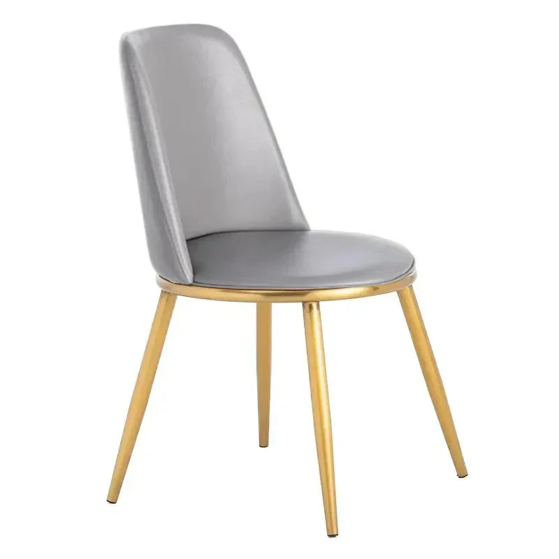 Set Of 2 Tobias Modern PU Leather Dining Chair - Grey & Gold Fast shipping On sale