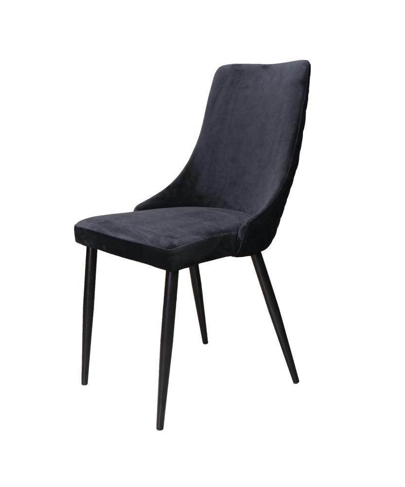 Set of 2 Vale Velvet Fabric Dining Chair - Black Metal Legs - Fast shipping On sale