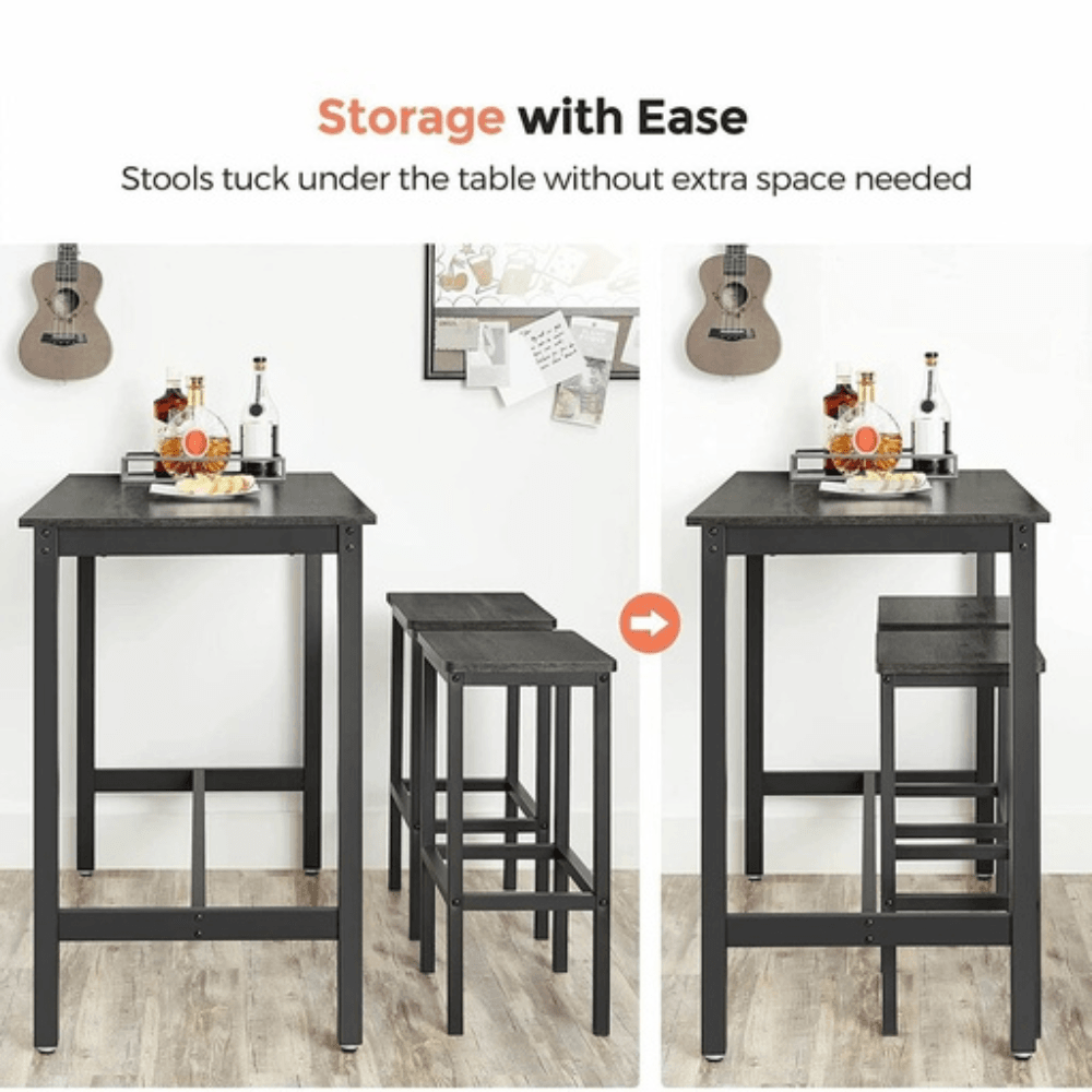 Set of 2 Kitchen Bar Chairs Charcoal Gray - VASAGLE Stool Fast shipping On sale