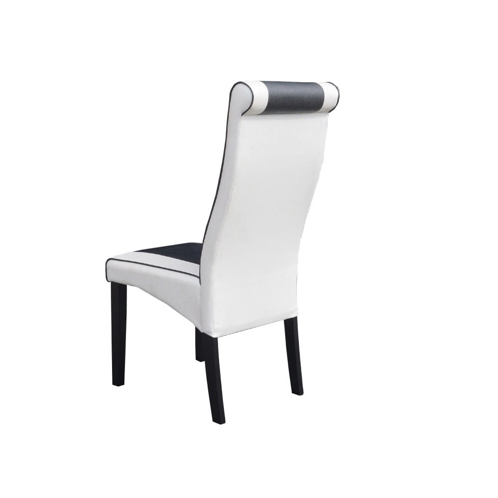 Set Of 2 Alpine Leather Dining Chair Wooden Legs - Cappucino & White Fast shipping On sale
